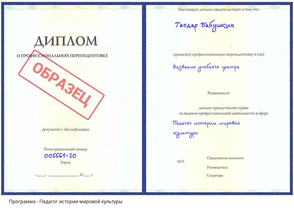 Педагог истории мировой культуры Красноуфимск